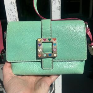 Dooney & Burke Mint Green Leather Crossbody Bag